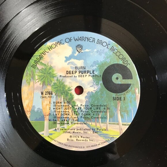 Vintage Deep Purple Burn Vinyl Record Warner Bros. 1994 Untested Used - Picture 3 of 8
